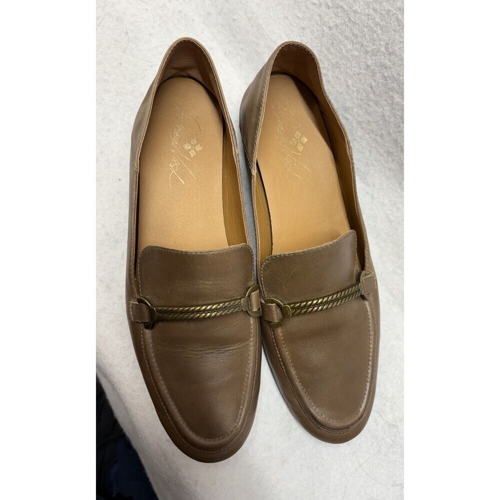 Patricia Nash Fia Taupe Brown Leather Loafer Flat Shoes Size 9 / 39 M Old Money - Picture 2 of 5